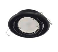 EDO DAIRA BLACK Luminaire encastré rond en cuivre, Spot orientable, Luminaire plafonnier LED, Éclairage de plafond adapté aux LED halogènes, Spot de plafond EDO777299