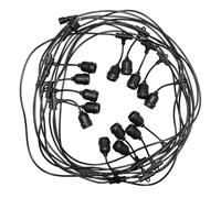 EDO , Guirlande d'ampoules pour le jardin DANDA 15xE27 15m IP54 étanche, noir, décoration de terrasse, décoration de jardin ED0777466 Garden Line