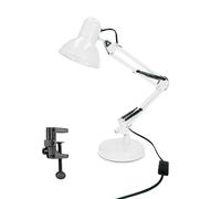 EDO Lampe de Bureau Enfant - Lampe Pince - Lampe de Chevet Blanc avec Bras Pivotant Réglable pour le Bureau et Salon de Manucure - Lampe de Lecture Rétro PIXI avec Douille E27 Sans Ampoule
