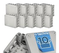 EDO Lot de 10 Boîtes de Dérivation IP66 Étanches 190x150x75 mm Grises | Résistantes aux UV et sans Halogène - Boîtes de Jonction avec Presse-étoupes et Couvercle à Vis Intérieur et Extérieur