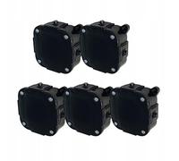 EDO Lot de 5 Boîtes de Dérivation IP44 Hermétiques 88x88x40 mm Noires | 4 Entrées - Sans Halogène - Boîtes de Jonction avec Bornes et Fermeture à Vis Intérieur et Extérieur
