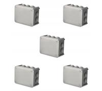 EDO Lot de 5 Boîtes de Dérivation IP66 Étanches 150x115x65 mm Grises - Résistantes aux UV et sans Halogène - Boîtes de Jonction avec Presse-étoupes et Couvercle à Vis Intérieur et Extérieur