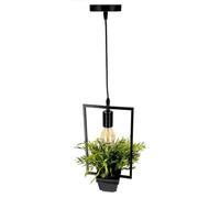 EDO Luminaire Plafonnier LED Suspension Lampe décorative suspendue avec pot et fleur MEA Rectangle Suspension, éclairage de plafond, pot de plantes, designer naturel IP20, E27, EDO777546