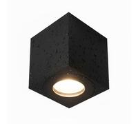 EDO Noir Spot en Saillie IP44 Carré 80x80x95mm LARKS, Plafonnier pour Salle de Bain, Spot LED en Saillie Plafond 230V avec GU10 Douille, Downlight Réglable Aluminium, Lampe pour Balcon et Cuisine