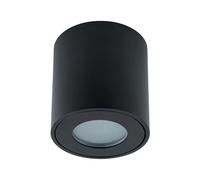 EDO Noir Spot en Saillie IP44 Rond Ø80*84mm KLARS GU10, Plafonnier pour Salle de Bain, Spot LED en Saillie Plafond 230V avec GU10 Douille, Downlight Aluminium, Lampe pour Balcon et Cuisine