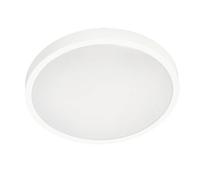 EDO, Plafonnier LED plat PERETI 18 W anneau blanc 29,5 cm, 3000 K blanc chaud, 1800 lm, plafonnier de salle de bain, IP44, EDO777610
