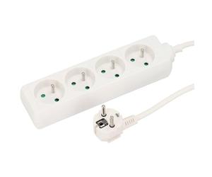 EDO, Socle de Prise - Logan Blanc 4 Fois câble français de Type E 1,5m, rallonge 1,5m, Socle de Prise 4 Fois, rallonge 1,5m, Socle de Prise 4 Fois, multiprise rallonge EDO777554