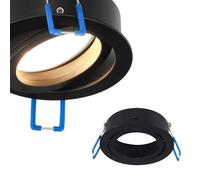 EDO Spot de Plafond Encastrable Rond OSMIN RING Noir Ø74 mm - Spot Encastré Orientable - Anneau Interchangeable pour Plafonnier OSMIN RIM - Éclairage Moderne pour Salon, Chambre, Cuisine