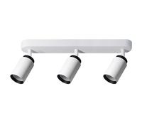 EDO Spot de Plafond Orientable Blanche et Noire MALGA DUO 3, Plafonnier 3 Spot avec Douille GU10, Éclairage de Plafond Moderne, Luminaire Plafonnier 230V, Barre de Spot pour Salon Chambre à Coucher
