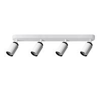 EDO Spot de Plafond Orientable Blanche et Noire MALGA DUO 4, Plafonnier 4 Spot avec Douille GU10, Éclairage de Plafond Moderne, Luminaire Plafonnier 230V, Barre de Spot pour Salon Chambre à Coucher