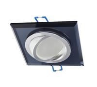 EDO Spot Encastrable Plafond Carré CRYSTAL R Verre Trempé Noir 35W Réglable - Luminaire Encastré GU10, Spot Plafond Moderne Éclairage Intérieur pour Salon Cuisine Couloir Bureau sans Ampoule
