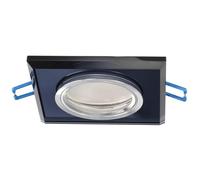 EDO Spot Encastrable Plafond Carré CRYSTAL Verre Trempé Noir 35W - Luminaire Encastré GU10, Spot Plafond Moderne Éclairage Intérieur pour Salon Cuisine Couloir Bureau sans Ampoule