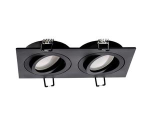 EDO Spot Encastrable Plafond Double Orientable CERI Spot Carré Noir 35W - Luminaire Encastré LED GU10, Spot Plafond Moderne Éclairage Intérieur pour Salon Cuisine Couloir Bureau sans Ampoule