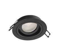 EDO Spot Encastrable Simple TULID OV Mat Black, Spot Noir Mat Rond Lampe de Plafond Encastrée en Aluminium, Éclairage de Plafond, Luminaires Intérieur, Ip20, EDO777445