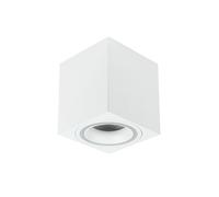 EDO Spot LED en Saillie HALIS SQ Plafonnier Apparent 15 W LED Spot GU10 Douille Blanc Downlight Plafonnier Luminaire Apparent Carré Spots de Plafond Aluminium Luminaire Plafonnier Salon Cuisine