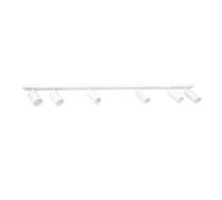 EDO Spots de Plafond Orientable Blanc MALGA 6, Plafonnier 6 Spots avec Douille GU10, Éclairage de Plafond Moderne, Luminaire Plafonnier 230V, Barre de Spot sans Ampoules pour Salon Chambre à Coucher