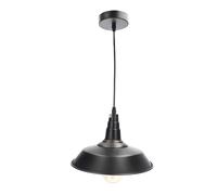 EDO Suspension TENE, lampe à suspendre vintage, industrielle, rétro, plafonnier en acier en noir, lampe à suspendre pour le salon, la table à manger, la chambre à coucher avec douille E27, EDO777175