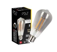 EDO Vintage Ampoule Décorative DARI E27 Filament 7W Blanc Chaud 1800K 300lm SMOKE ST64 Ampoule de Décoration LED - Idéal pour le Design Rétro et Industriel, Non Dimmable
