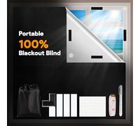 Edonkvi Store Occultant sans Percage, 200x148cm Rideau Occultant pare Soleil Fenetre de Toit Maison, Anti Chaleur Tissu Isolant Thermique au Metre, 100% Blackout Matériau Noir