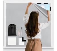 Edonkvi Store Occultant sans Percage, 200x148cm Rideau Occultant Pare Soleil Fenetre de Toit Maison, Anti Chaleur Tissu Isolant Thermique au Metre, 100% Blackout Matériau Blanc