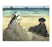 Edouard Manet On The Beach Extra Large Art Print Wall Mural Poster Premium XL Plage Grand Art mur Affiche