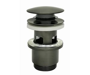 Edouard Rousseau Bonde de Lavabo Clic-Clac, diam. 63mm, certifié NF, avec Trop Plein, Standard, Finition Graphite