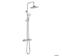 Edouard Rousseau - Colonne de Douche Mihane - Tête de Douche Orientable, Picots Anticalcaire, Sécurité Anti-Brûlure - Norme NF - Flexible 1,50 m - Chromé