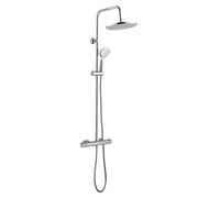 Edouard Rousseau - Colonne de Douche Mihane - Tête de Douche Orientable, Picots Anticalcaire, Sécurité Anti-Brûlure - Norme NF - Flexible 1,50 m - Chromé