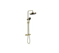 Edouard Rousseau - Colonne de Douche Thermostatique CONCAVE - Douchette 3 Jets - Sécurité anti brûlure - Laiton Brossé
