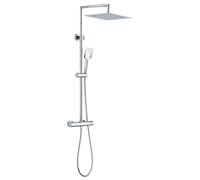 Edouard Rousseau - Colonne de Douche Thermostatique OTAKI - Tête Carrée 300 x 300 mm - Hauteur Réglable - Sécurité 38°C - 2 Coloris disponibles (Chromé)