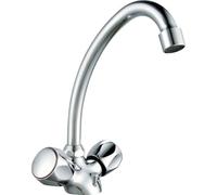 Edouard Rousseau - Mélangeur Lavabo Konfort - Robinet en Laiton à Bec Mobile - Poignées en Métal - 242 (Hauteur) x 155 (Saillie) mm - Chromé