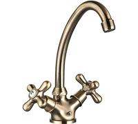 Edouard Rousseau - Mélangeur Lavabo RETRO Vieux Bronze - Bec Tube Orientable