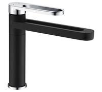 Mitigeur lavabo - EDOUARD ROUSSEAU - ONEGAI - Noir / Chromé