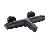 EDOUARD ROUSSEAU Mitigeur Thermostatique Bain-Douche NANKA en Laiton, Finition Noire, avec Aérateur Grand Débit et Inverseur Intégré