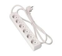 Edm Rallonge 6 prises Schuko - Blanc