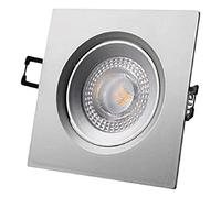 EDP Downlight LED encastrable, carré, cadre chromé, 5 W 3,200 K
