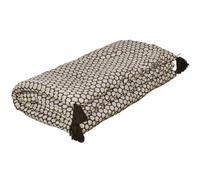 Edredon 100% coton marron et écru avec motif indien 80 x 200 cm