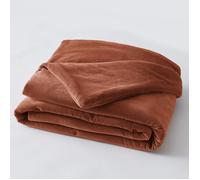 Edredon 90 x 200 cm velours de coton césar terracotta Orange