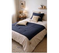 Edredon bout de lit en coton 90 x 190 cm Cocon noir