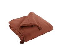 Édredon Chemin de lit en Gaze de Coton 90x200 - Gaia - Terracotta