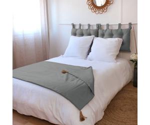 Edredon - Decostars - Panama - 90 x 190 cm - 100% Coton - Pompons Jute