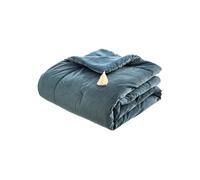 - Edredon design velours Hiver - L. 80 x l. 180 cm - Bleu - Hiver