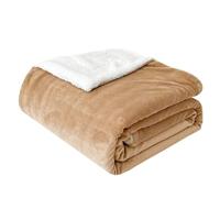 EDS Couverture polaire Sherpa double face en tissu peluche extra doux thermique pour lit et canapé pour améliorer le sommeil pour lit King size Vison 200 x 240 cm