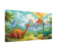 Éducatif Sous-main pour Enfant Cuir PU à Nettoyer Thème Dinosaure 70x40cm | Tapis de Bureau Imperméable - Cuir PU Double Face effaçable facile Protection Antidérapant pour Devoirs, Dessin