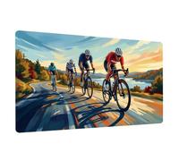Éducatif Sous-main pour Enfant Cuir PU à Nettoyer Thème Vélo 70x40cm | Tapis de Bureau Imperméable Cuir PU Double Face effaçable facile Protection Antidérapant pour Devoirs Dessin