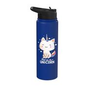 EduEly Chat arc-en-ciel amusant avec inscription « Trust Me I'm A Unicorn » Stainless Steel Insulated Water Bottle