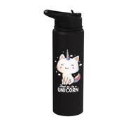 EduEly Chat arc-en-ciel amusant avec inscription « Trust Me I'm A Unicorn » Stainless Steel Insulated Water Bottle