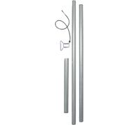 EDUPLAY 160011 Kit de mâts en acier pour voile d'ombrage, 2 pièces, démontable, hauteur 2,5 m, Ø 5 cm, épaisseur de paroi 15 mm, couleur argent (1 kit, 2 pièces)