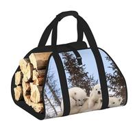 EdWal Sac de transport pour bûches avec côtés ouverts - Motif ours polaire - Pour cheminée - Accessoire de cheminée