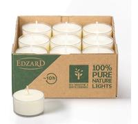 EDZARD 18 bougies chauffe-plat, godet acrylique, cire de colza, 7 h | écologique, blanches et sans parfum, veilleuses, pour photophores et lanternes, mariage et restaurant, anniversaire et Noël